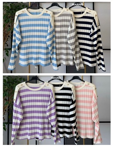 Jersey rayas botones