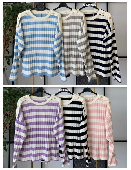 Jersey rayas botones