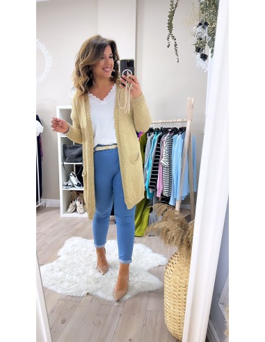 Jeans dobladillo con cinturón