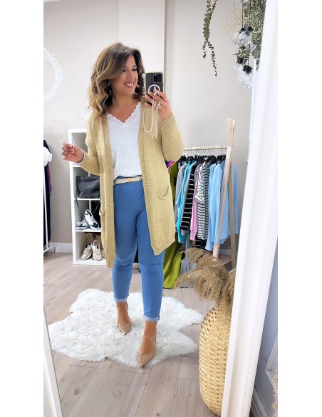 Jeans dobladillo con cinturón