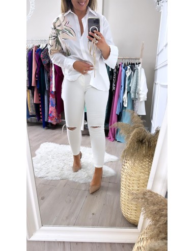 Jeans rotos rodillas reductor push up