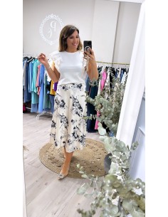 Falda satén estampada 2