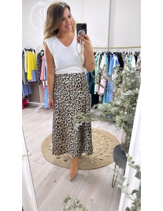 Falda animal print tipo satén 2
