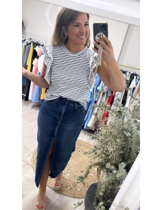 Top navy volante