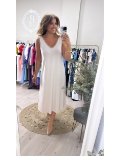 Vestido punto seda pico...
