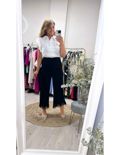 Pantalón bambula flecos