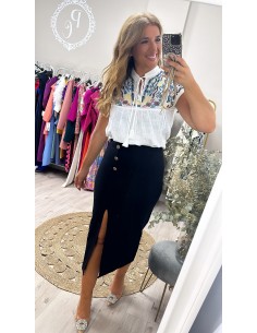 Falda reductora midi botones