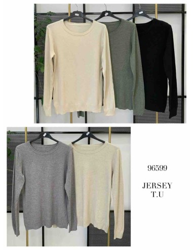 Jersey básico cuello redondo