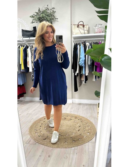 Vestido punto raya