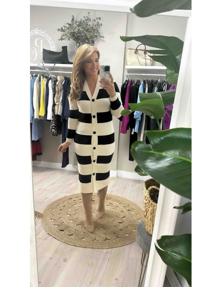 Vestido punto rayas anchas