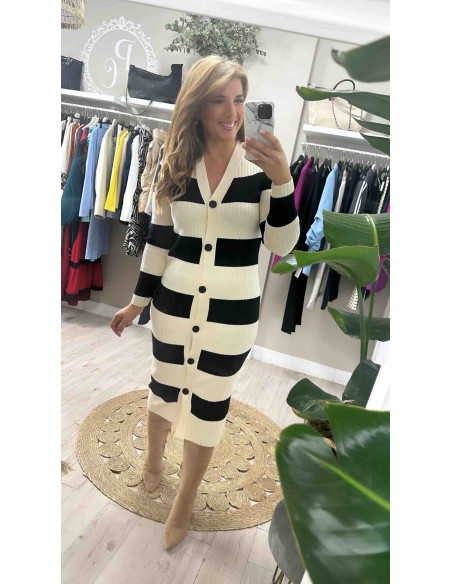 Vestido punto rayas anchas