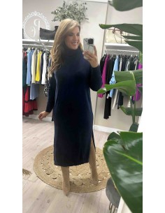 Vestido punto cuello vuelto