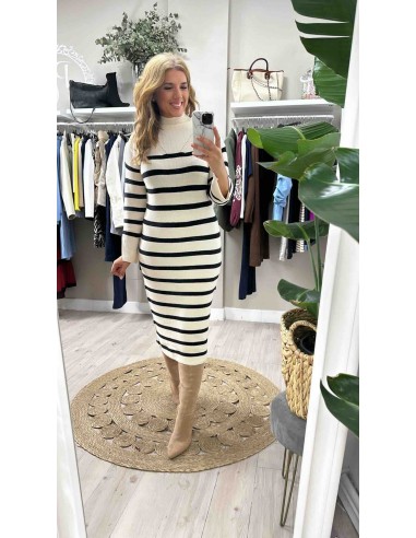 Vestido punto raya