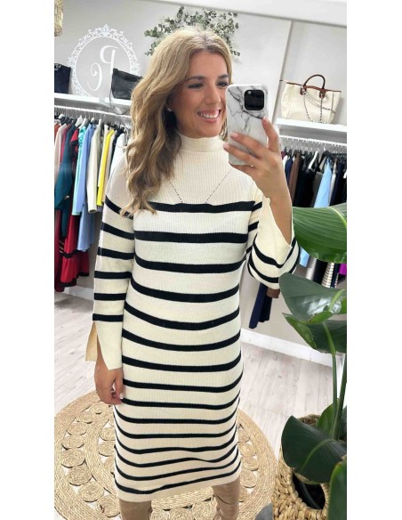 Vestido punto raya