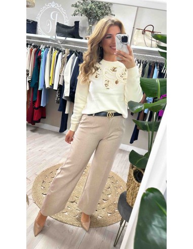 Pantalón mezclilla elástico cinturón