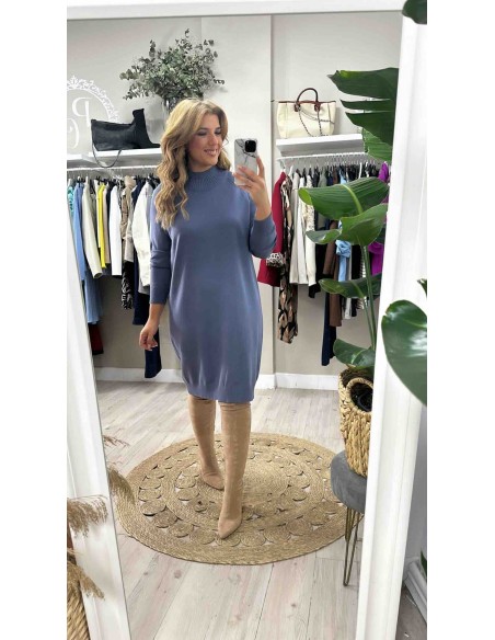 Vestido punto cuello