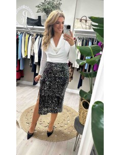 Falda lentejuelas apertura