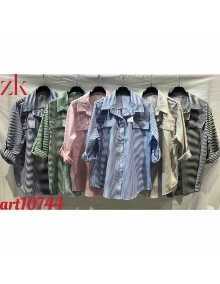 Camisa raya falso bolsillo