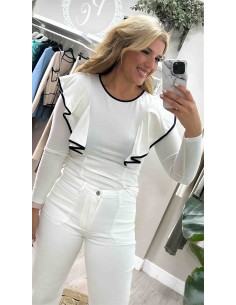 Top volante bicolor