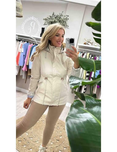 Parka reversible florecitas