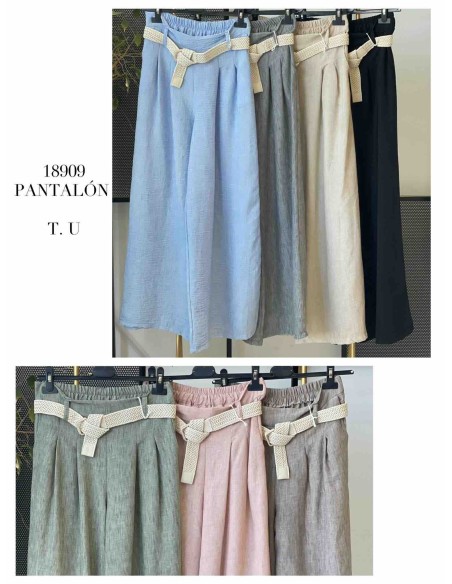 Pantalón cinturón palazzo