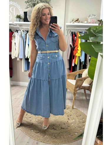 Vestido vaquero cinturón Marisa