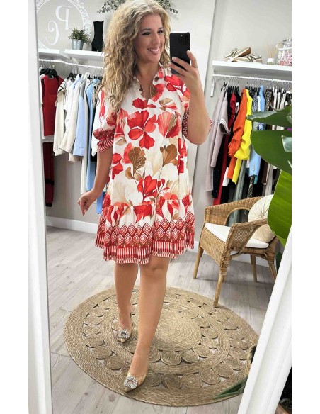 Vestido evase flores