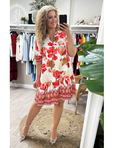Vestido evase flores