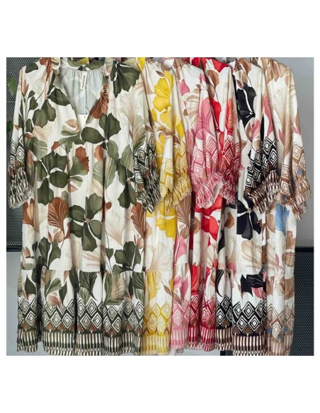 Vestido evase flores