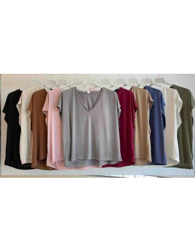 camiseta cuello pico fluida