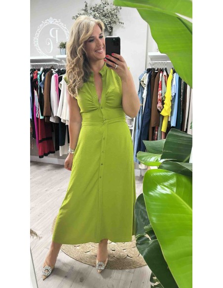 Vestido aperturas abotonado
