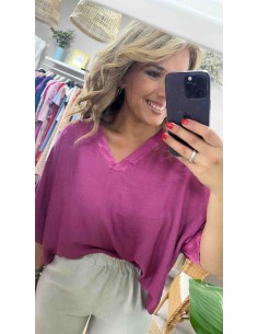 Camisa combinada raso