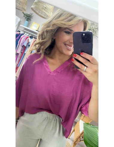 Camisa combinada raso