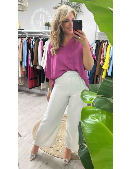 Camisa combinada raso
