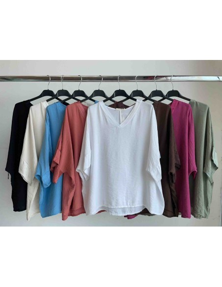 Camisa combinada raso