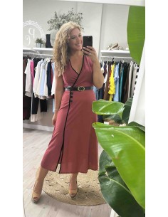 Vestido bicolor botones 2