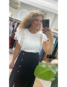 Camiseta croche perforada