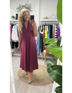 Vestido pliegue punto seda