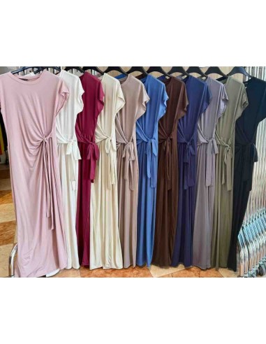 Vestido punto seda lazo