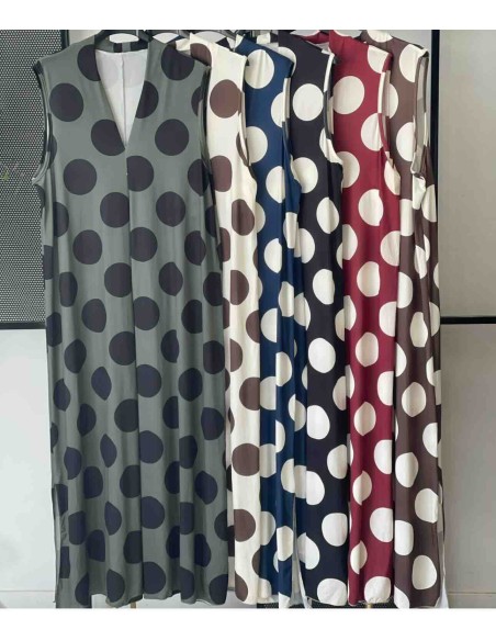 Vestido lunares punto seda