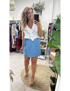 Camisa volante bicolor