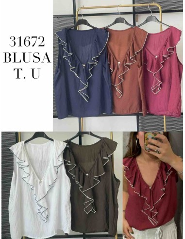 Camisa volante bicolor