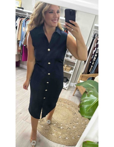 Vestido botones bambula