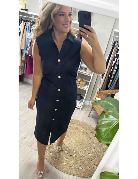 Vestido botones bambula