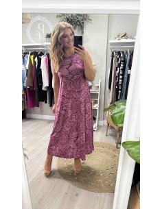 Vestido punto seda flores