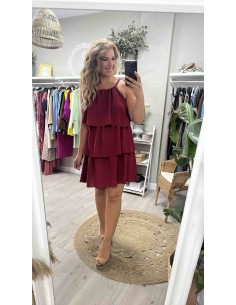 Vestido corto volantes