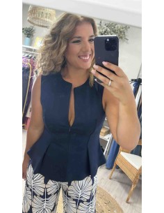 Top peplum marino 2
