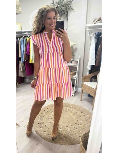 Vestido rayas corto 2