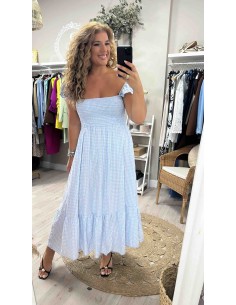 Vestido vichy hombros