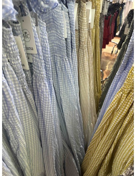 Vestido vichy hombros